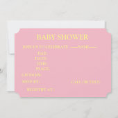 ピンクベビー物ベビーシャワー招待状 招待状 (裏面)