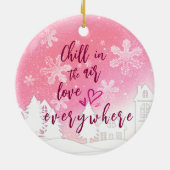 ピンクベビー第2回クリスマス引用文カスタム写真 セラミックオーナメント (裏面)