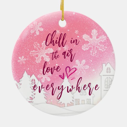 ピンクベビー第2回クリスマス引用文カスタム写真 セラミックオーナメント (裏面)