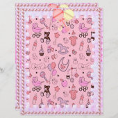 ピンクベビー紙レースと真珠 (正面/裏面)