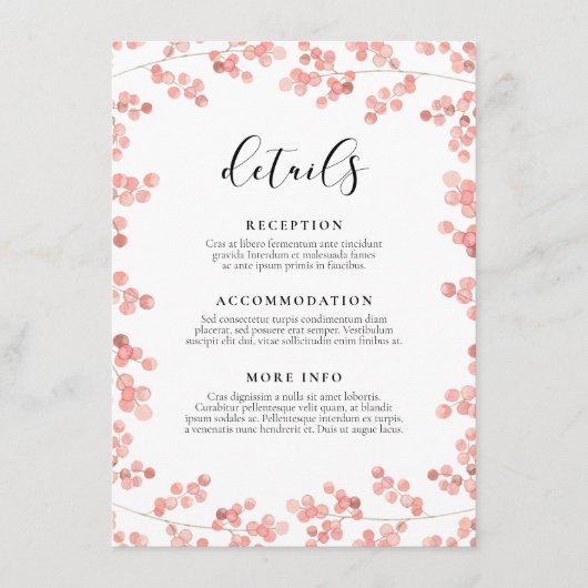 ピンクベビー結婚ズ・ブレスのゲスト情報 エンクロージャーカード (正面)