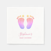 ピンクベビー足ベビーシャワー スタンダードカクテルナプキン (正面)