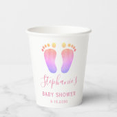 ピンクベビー足ベビーシャワー 紙コップ (裏面)