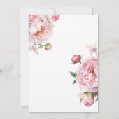 ピンクベビー開花フローラモダンベビーシャワー 招待状 (裏面)