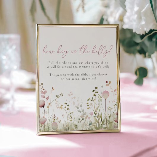 ピンクベビー開花山花腹の推量ゲーム ポスター