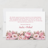 ピンクベビー開花 | フローラ牡丹ベビーシャワー サンキューカード (裏面)