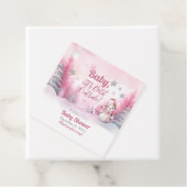 ピンクベビー雪の外が寒い女の子ベビーシャワー フェイバータグ (インサイチュ)