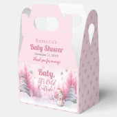 ピンクベビー雪の外が寒い女の子ベビーシャワー フェイバーボックス (オープン)