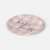 ピンクベビーQベビーシャワーバーベキューBBQ ペーパープレート (アングル)