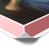 ピンクベベルアールデコ誕生日写真 ポスター (角)