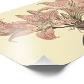 ピンクベラドンナリリー植物イラストレーション フォトプリント            (角)