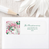 ピンクベリーエレガントフローラクリスマス ラベル (インサイチュ)