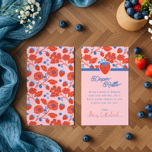 ピンクベリースイーツ開花&ベリーオムツラッフル エンクロージャーカード