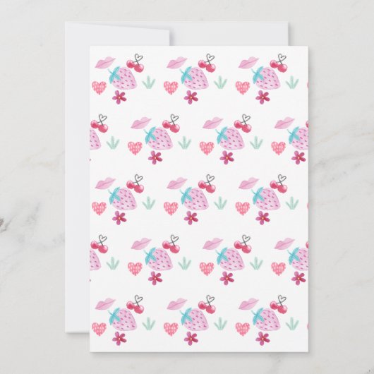 ピンクベリースイートスイートスイートスイートハートバレンタインベビーシャワー 招待状 (裏面)