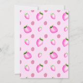 ピンクベリースイートストロベリーガールベビーシャワー 招待状 (裏面)