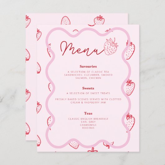 ピンクベリースイートテーマベビーシャワーアフタヌーンティー (正面/裏面)