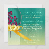 ピンクベリーズメイスンジャー春ピクニックブライダルパーティ 招待状 (裏面)