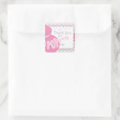 ピンクベリーバンプベビーシャワー好みステッカー スクエアシール (バッグ)