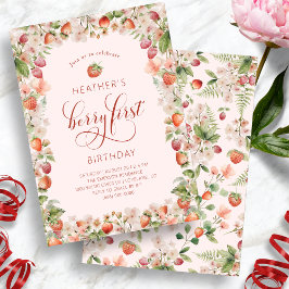 ピンクベリーファースト誕生日招待状 招待状
