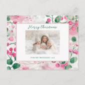 ピンクベリーフローラフォトクリスマスポストカード シーズンポストカード (正面)