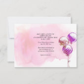 ピンクベリーヴィンテージカードライブバイベビーシャワー 招待状 (裏面)