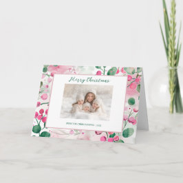 ピンクベリー写真フローラクリスマスカード シーズンカード