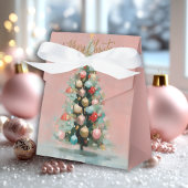 ピンクベルベットのクリスマスツリーフェイバーボックス フェイバーボックス