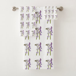 ピンクベル生地パターン。 バスタオルセット