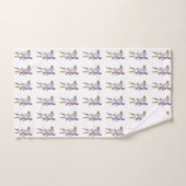 ピンクベル生地パターン。 バスタオルセット (ハンドタオル)