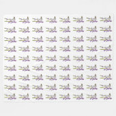 ピンクベル生地パターン。 フリースブランケット (正面(横))