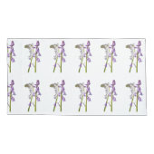 ピンクベル生地パターン。 枕カバー (裏面-左)