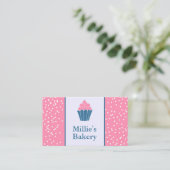 ピンクベーカリーカップケーキホームメイドパティシシェフ 名刺 (スタンド正面)