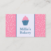 ピンクベーカリーカップケーキホームメイドパティシシェフ 名刺 (正面)