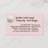 ピンクベーカリーシェフ水カラーフローラペストリー 名刺 (裏面)