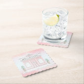 ピンクベーカリーショップイラストレーションコースター ペーパーコースター (インサイチュ)