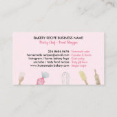 ピンクベーカリーフードクッカー個人シェフケータリング 名刺 (裏面)