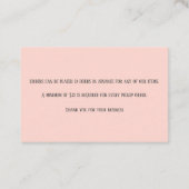 ピンクベーカリーベーカー生地シェフピンクマカロン 名刺 (裏面)