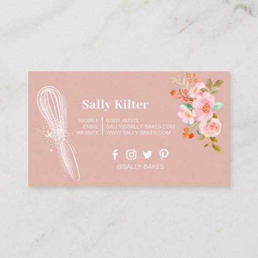 ピンクベーキングと料理のケーキ焼き 名刺 (裏面)