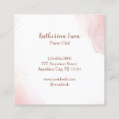 ピンクベーキング器具グリッター乾燥ベーカリー スクエア名刺 (裏面)