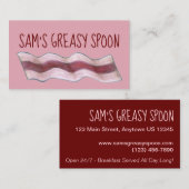ピンクベーコンスライスレストランブレックファーストダイナーフード 名刺 (正面/裏面)
