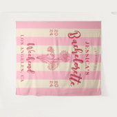 ピンクベージュのウェルカムバチェロレッテ誕生月の花 タペストリー (正面(横))