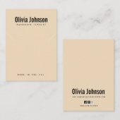ピンクベージュのジュエリー+イヤリング+ネックレス陳列用カード 名刺 (正面/裏面)