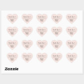 ピンクベージュの結婚式のサンクスギフト ハートシール (シート)