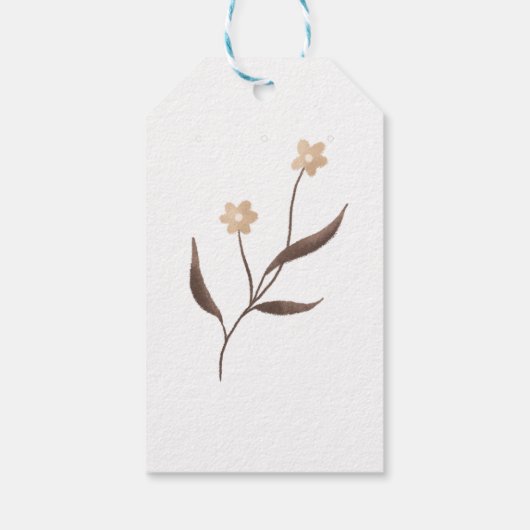 ピンクベージュの美しい感謝タグ ギフトタグ (裏面)