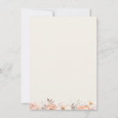 ピンクベージュの花の感謝カード 招待状 (裏面)