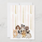 ピンクベージュの赤ちゃん犬 招待状 (裏面)