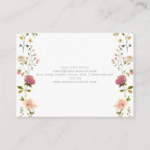 ピンクベージュエステティックフローラ水彩 名刺 (裏面)
