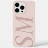 ピンクベージュエレガントイニシャルモノグラはっきりしたム Case-Mate iPhoneケース (裏面)