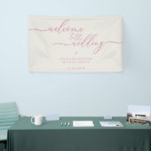 ピンクベージュシンプルモダンへようこそ結婚 横断幕 (トレードショー)