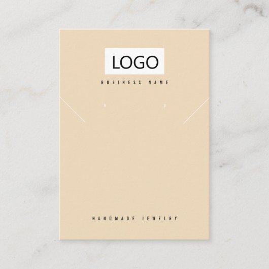 ピンクベージュジュエリーイヤリングネックレスディスプレイカード 名刺 (正面)